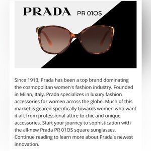 Classic, elegant and status Prada sunglasses